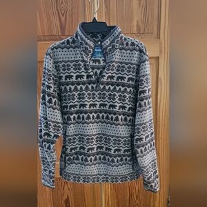 Chubbies Nordic The Bear Hug 1/4 Fleece w Front Pocket Sz Med